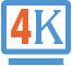 A blue monitor icon with the text 4K in orange on the screen, indicating high-definition display quality, perfect for IPTV SMARTERS.