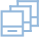 A pale blue icon depicting three overlapping rectangles on a black background, suggesting layers or documents. The rectangles are outlined, with some lines intersecting, creating a sense of depth and organization.