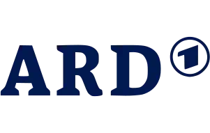 Official ARD logo featuring dark blue serif typography and the circular "Das Erste" icon on a white background.