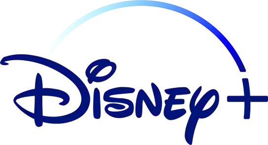 Disney+ streaming platform logo with blue arc.