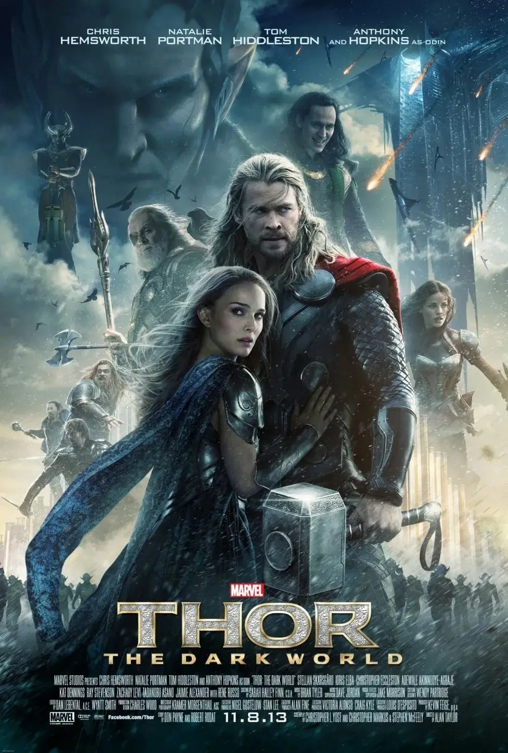 Marvel's Thor: The Dark World movie poster featuring Thor and Jane Foster, highlighting the premium superhero VOD collection and HD streaming available on shop IPTV.