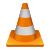 Orange and white traffic cone logo of VLC media player