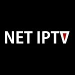 NET IPTV app logo — black background with white text and red arrow icon for Samsung and LG Smart TV IPTV 2026